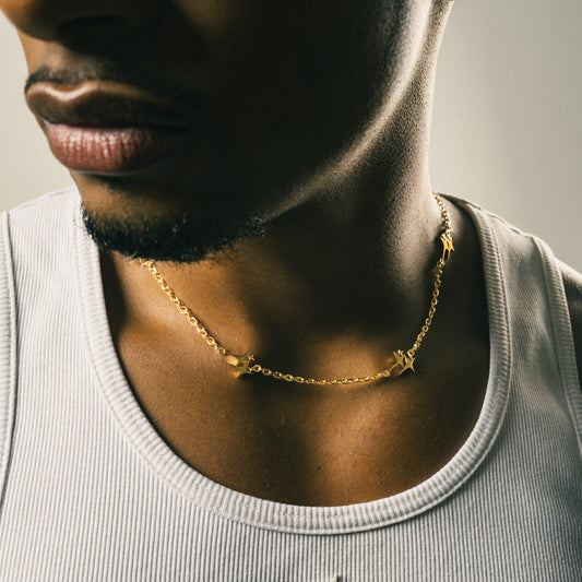 Chaîne double stars Dorée