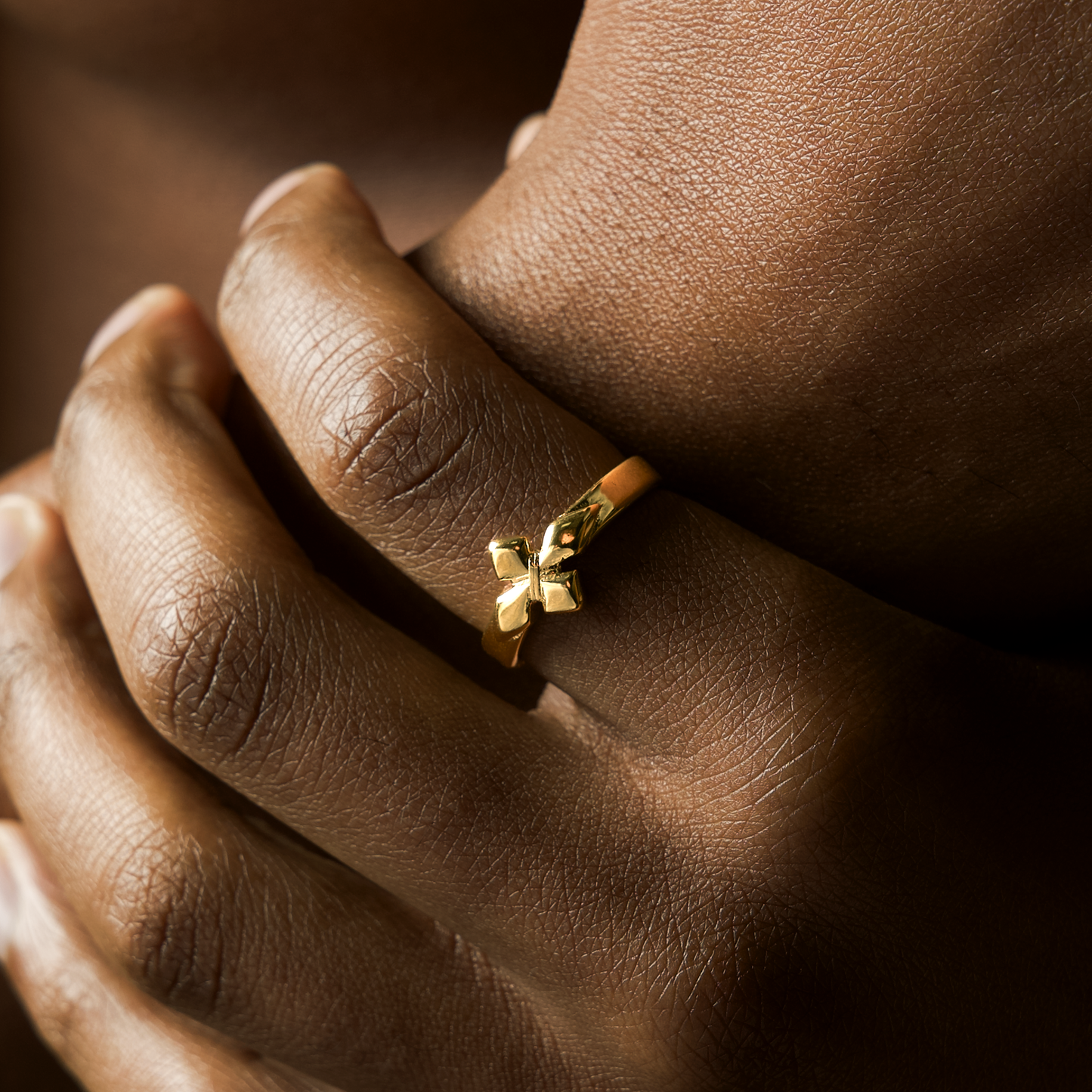 Crossed star ring - Gold