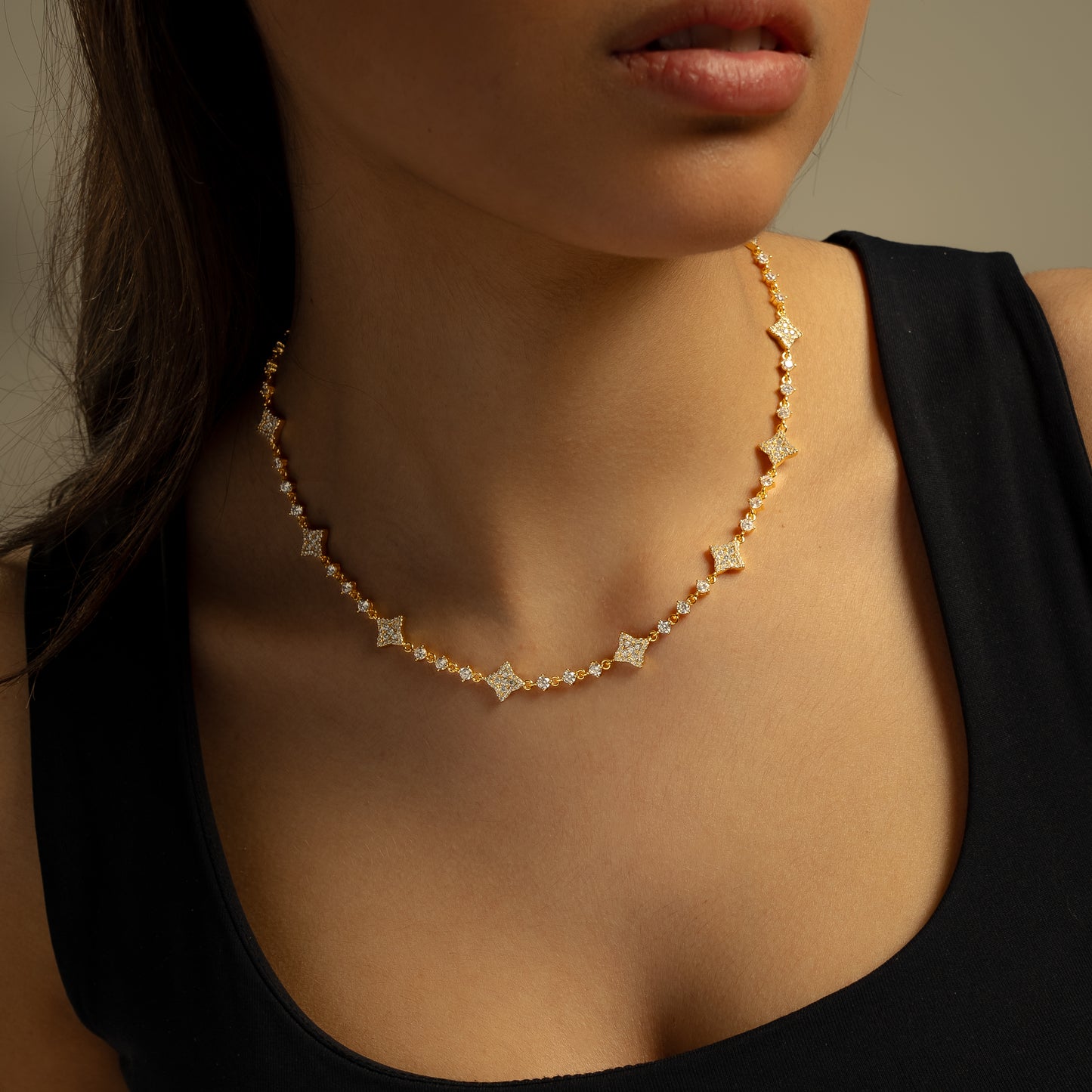 Gold Flower Tennis Chain