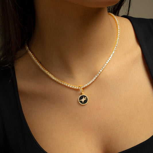 Médaillon Signature Doré - Motif Noir