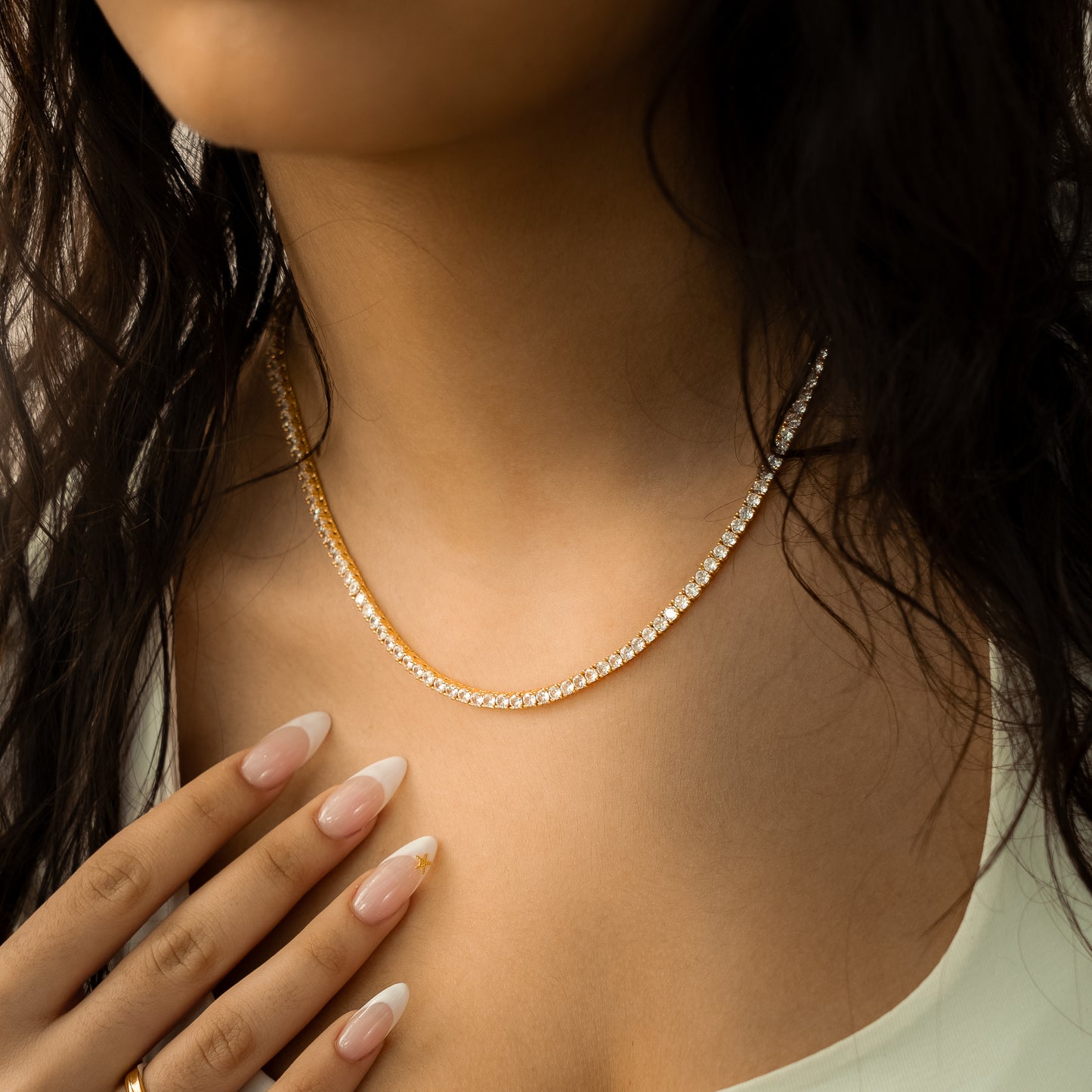 Chaîne Tennis 3 mm dorée