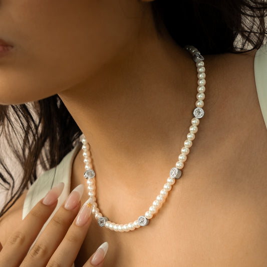 Silver Monogram Pearl Chain