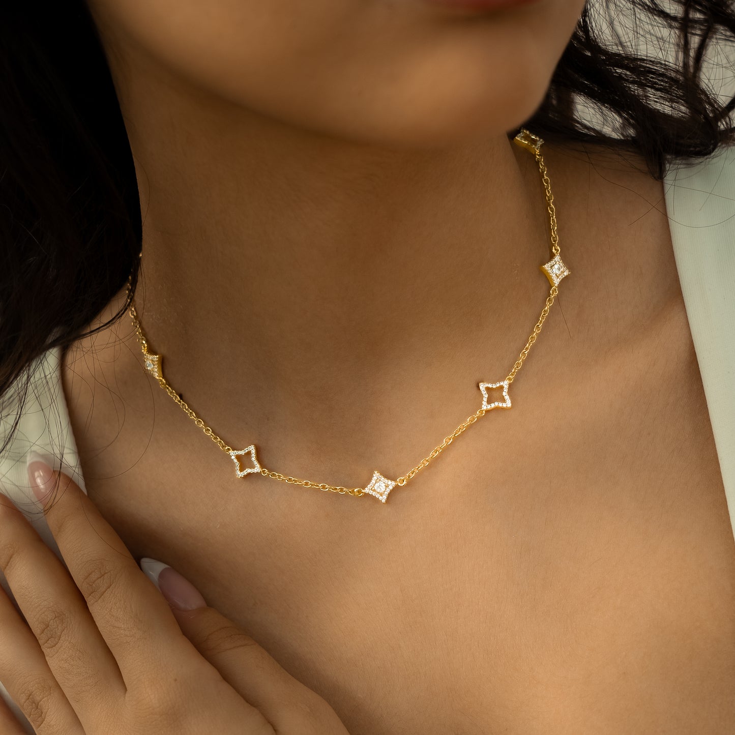 Gold Mixed Star & Flower Chain