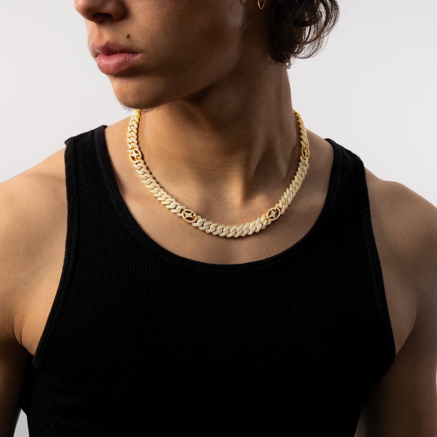 Signature Prong Link Chain 10mm Gold