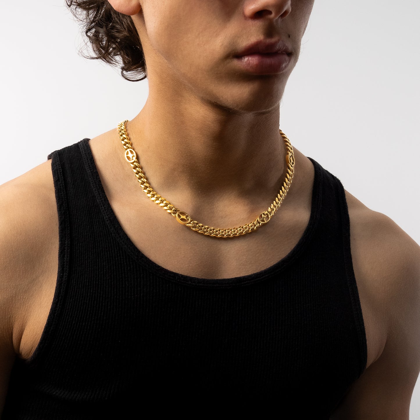 Cuban link chain 8 mm Signature Gold