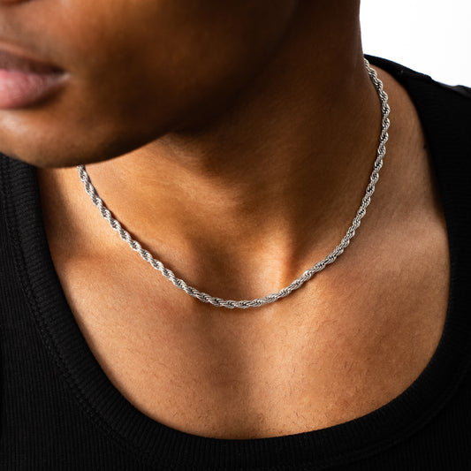 Rope chain 4 mm silver