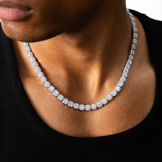 Chaîne Pavé de brillance 6mm argentée