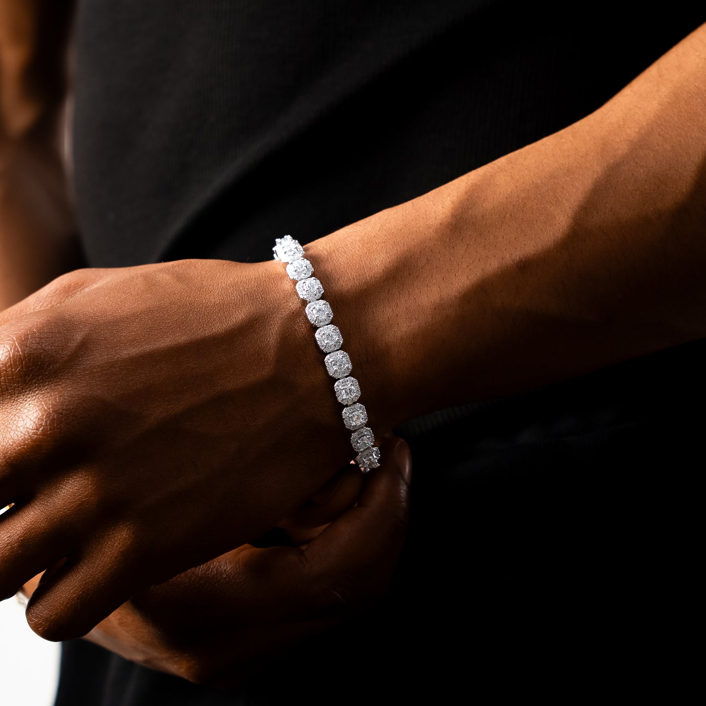 Bracelet Pavé de brillance 6mm argenté