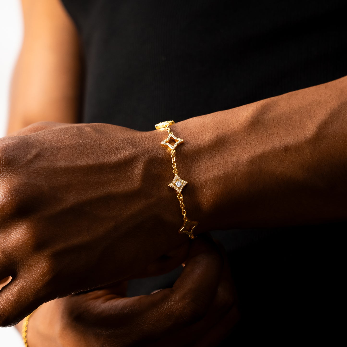 Bracelet Mixed Star & Flower Doré