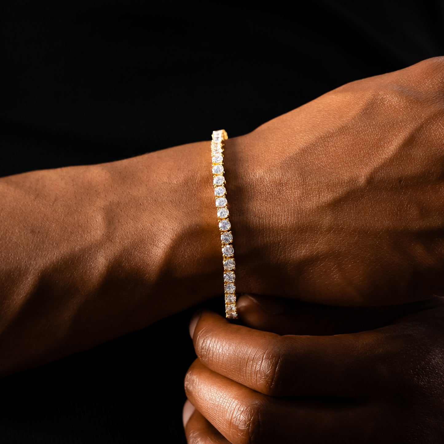 Bracelet Tennis 4 mm doré