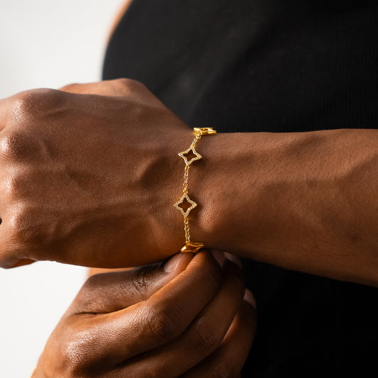 Hollow Flower Bracelet Gold