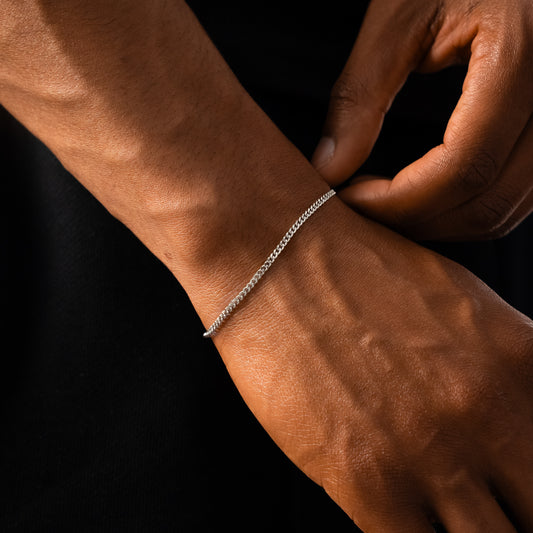Bracelet Cuban link 2 mm argenté