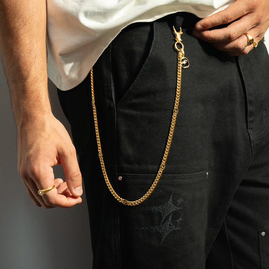 Wallet Chain Cuban link Signature 6 mm Gold