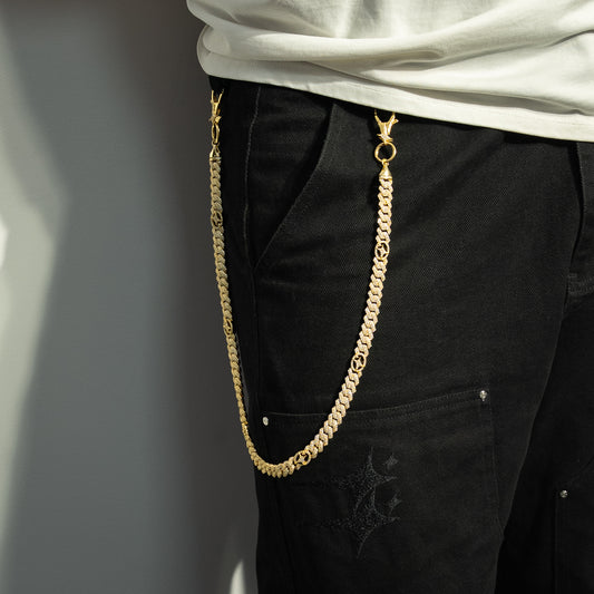 Wallet Chain Prong link Signature 10 mm Gold