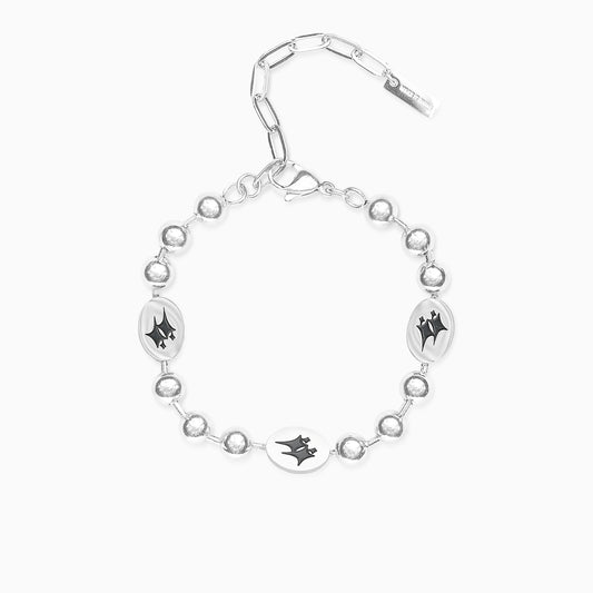 Bracelet Bead link Signature Argenté