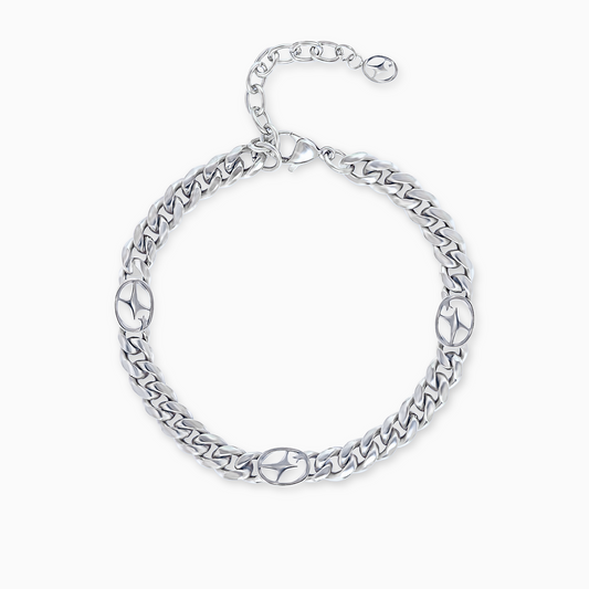 Cuban link bracelet 6 mm Signature Silver