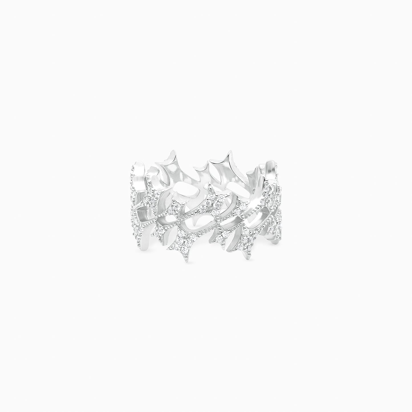 Iced Monogram Ring Silver