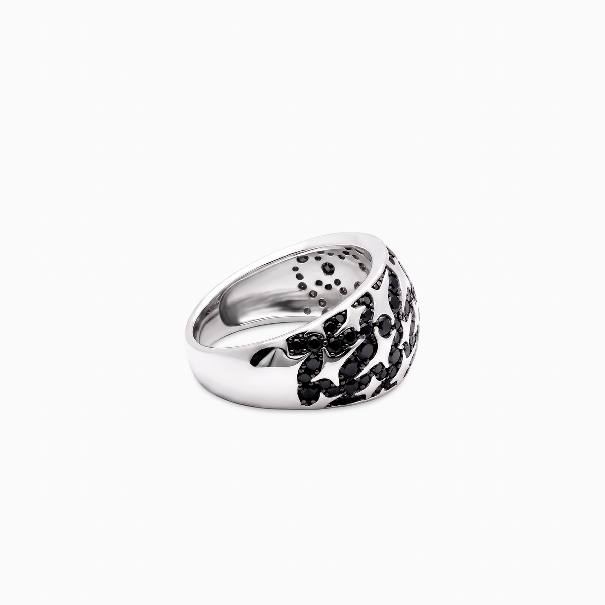 Iced Monogram signet ring - Argent 925 / Black Moissanite VVS