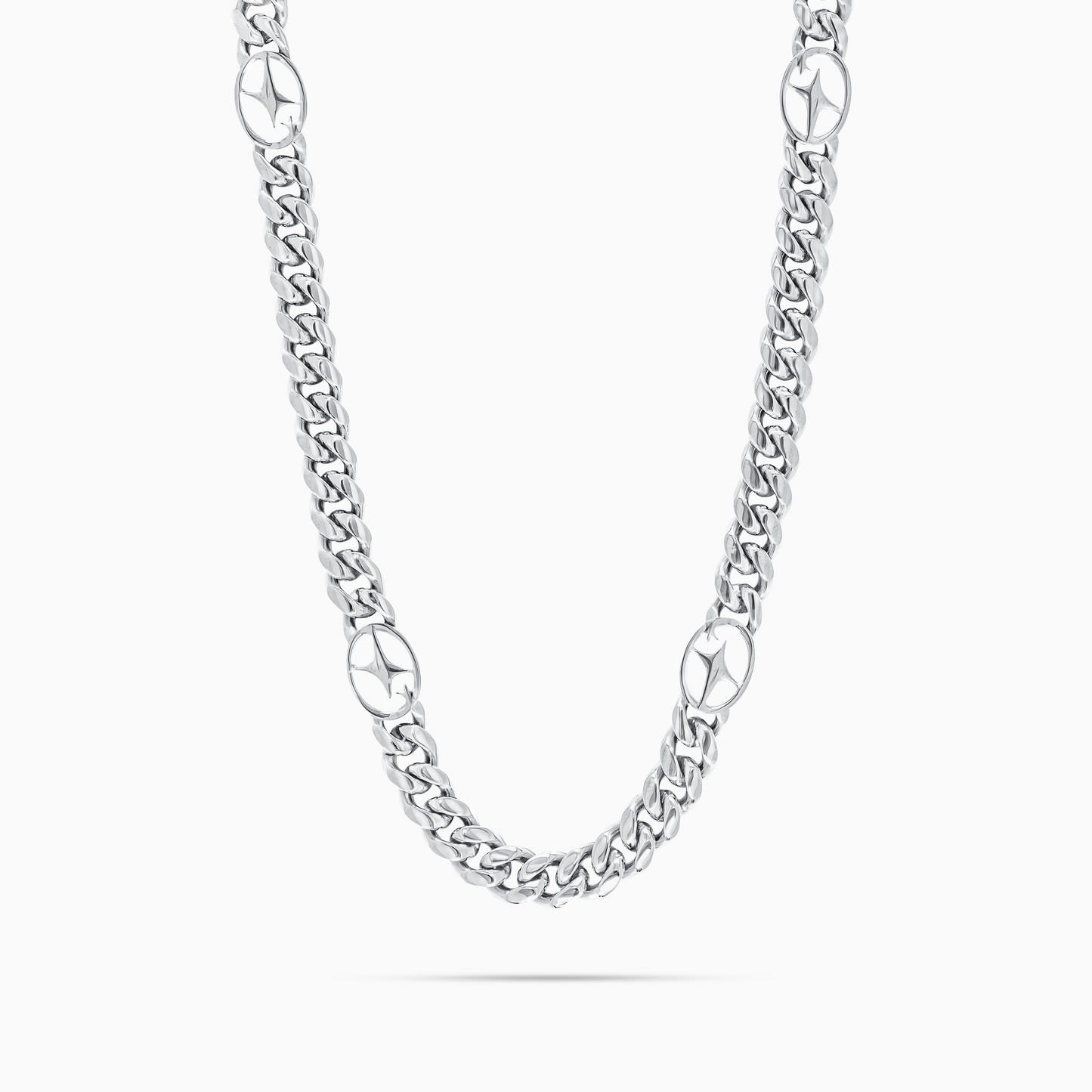 Cuban link chain 8 mm Signature Silver