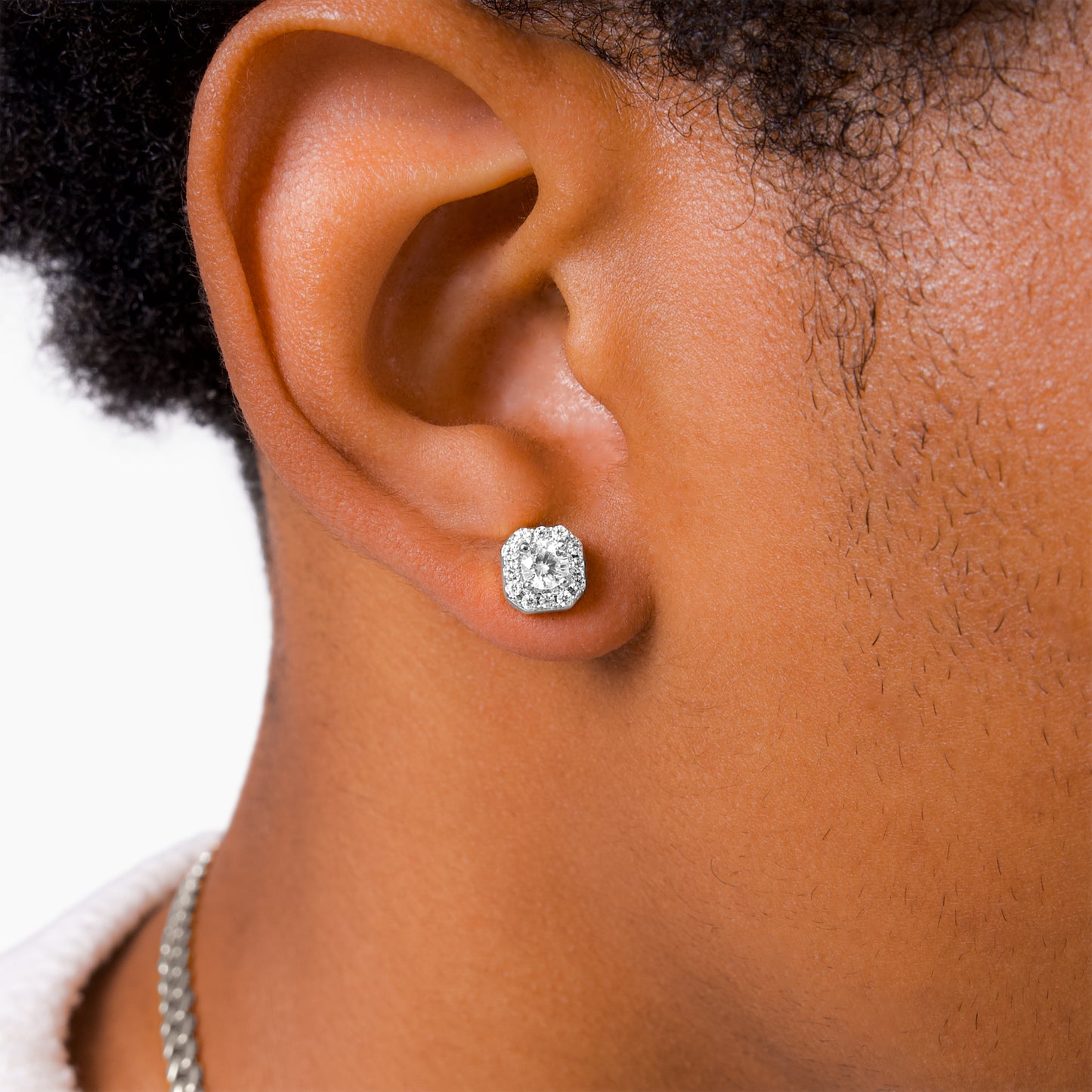 Clustered tennis silver earrings