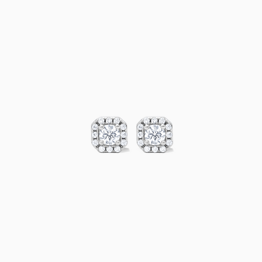 Clustered tennis silver earrings