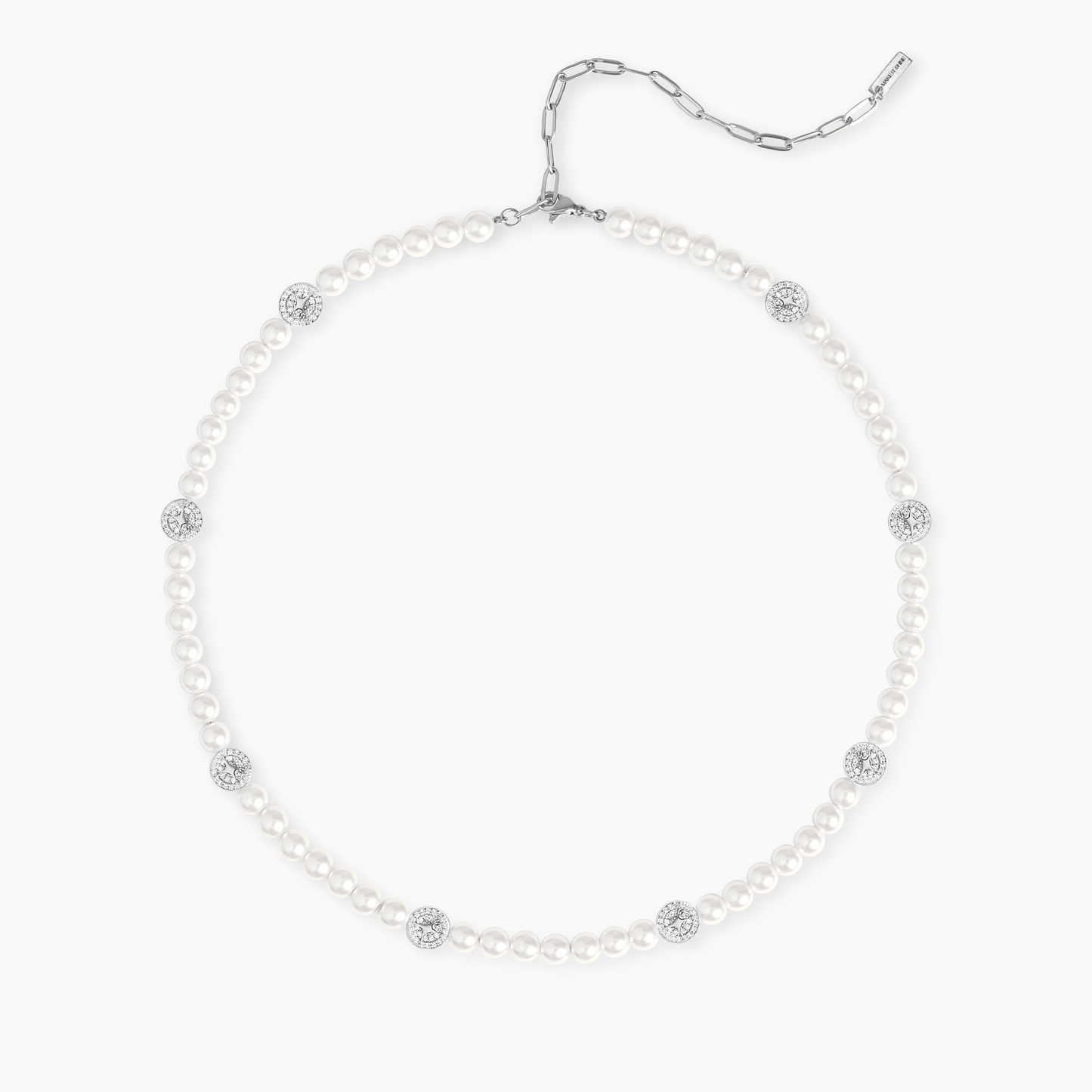 Silver Monogram Pearl Chain