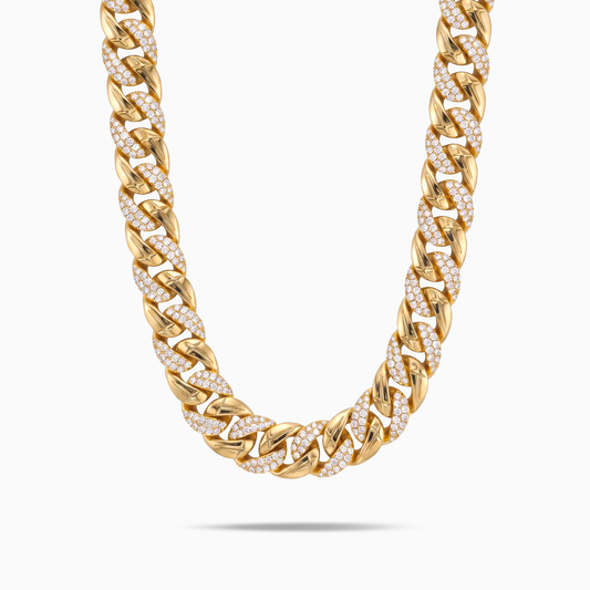 Iced Icon Cuban Link Chain 15mm 1/2 Gold