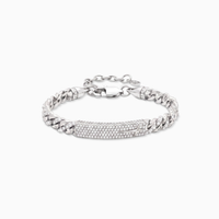 Bracelet Iced Icon Cuban link Plate 6mm 1/2 Argenté