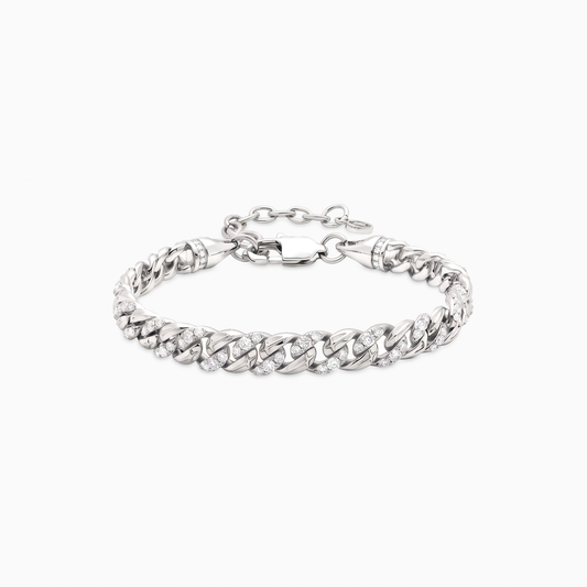 Iced Icon Cuban link Bracelet 6mm 1/2 - Silver