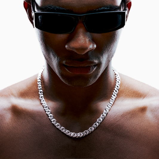 Iced Icon Cuban Link Chain 8mm 1/2 Silver