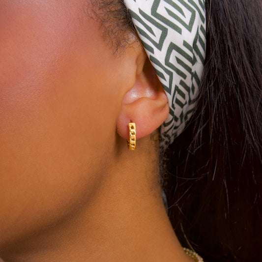 Cuban link golden earrings