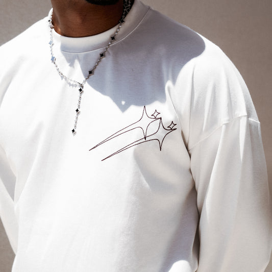 Long sleeve Twin Stars - White