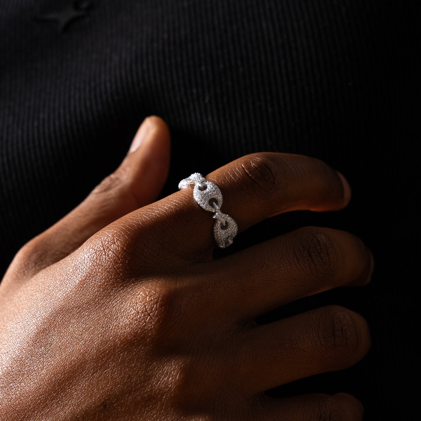 Iced Coffee Beans ring - Silver