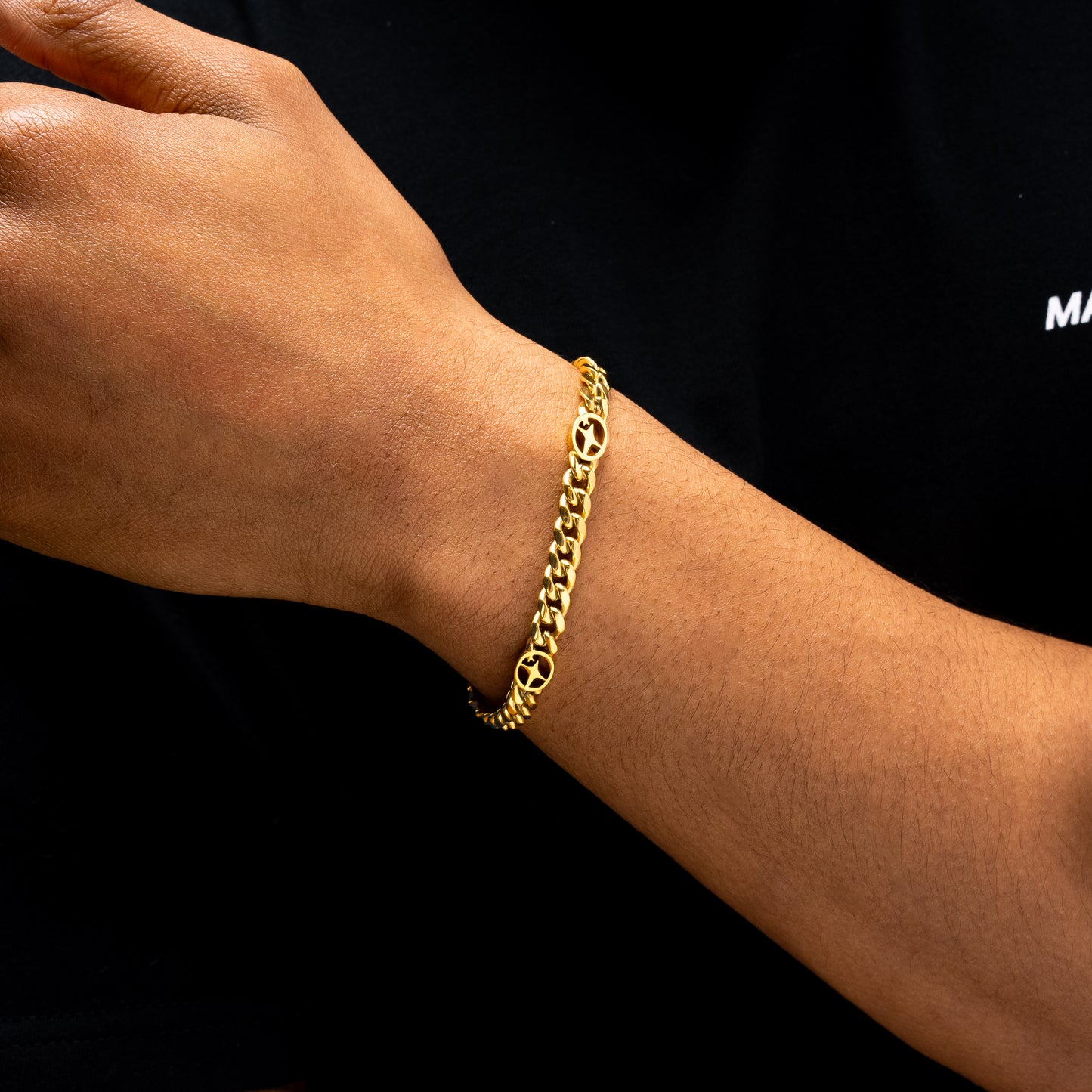 Bracelet Cuban link 6 mm Signature Doré