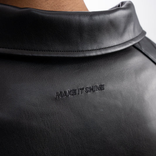 Leather Jacket Monogram - Black & Moissanite