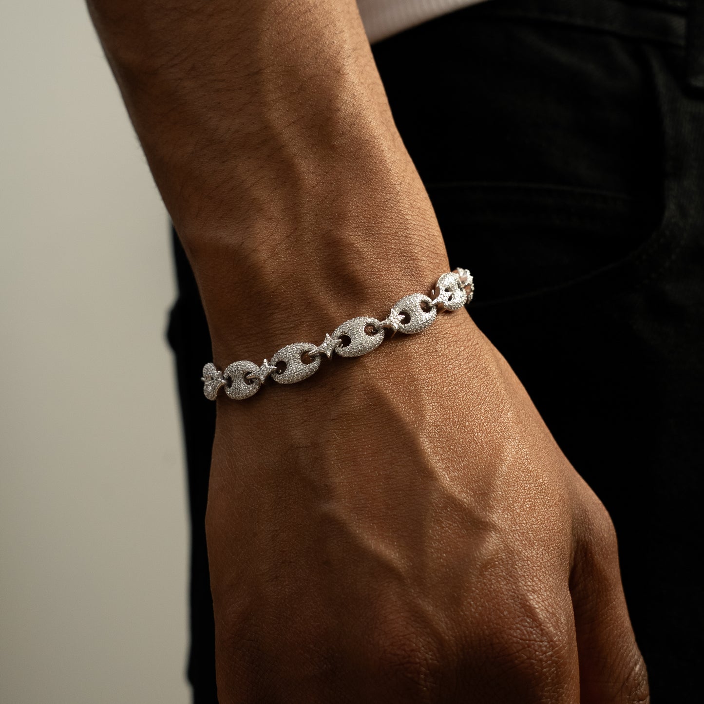 Iced Coffee Beans Bracelet - Silver