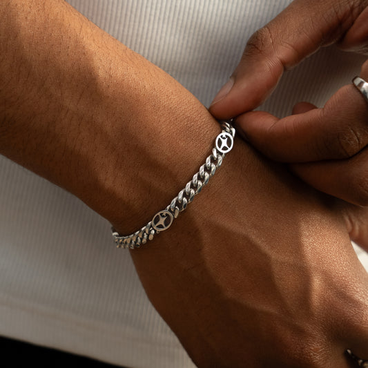 Cuban link bracelet 6 mm Signature Silver