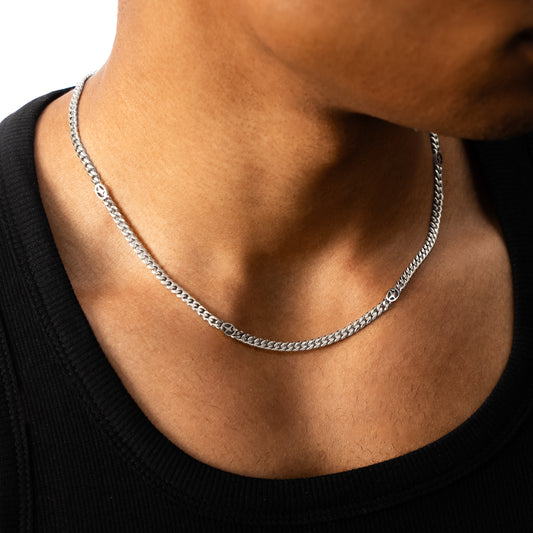Cuban link chain 4 mm Signature Silver