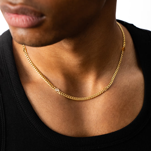 Cuban link chain 4 mm Signature Gold