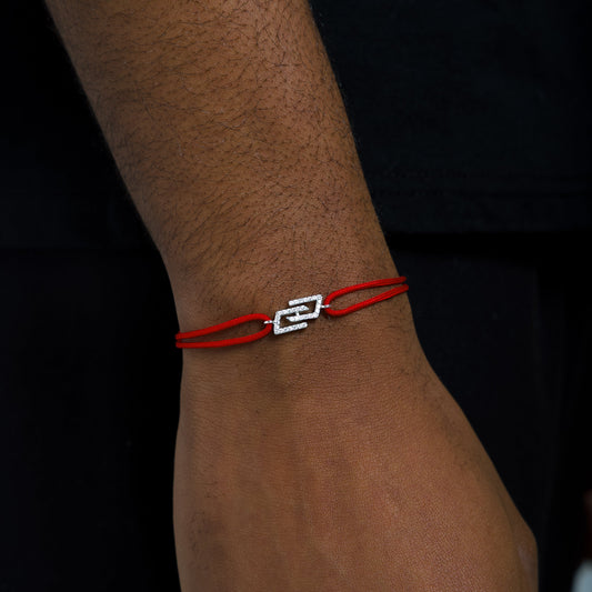 Bracelet cordon Monogramme - Rouge