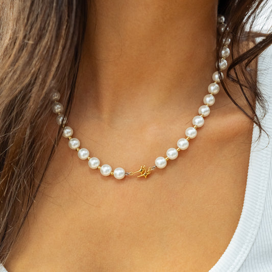 Double Stars Gold Beaded Chain