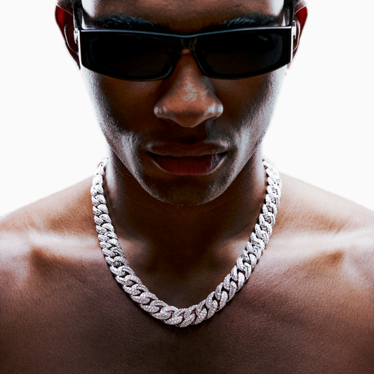 Iced Icon Cuban Link Chain 15mm Silver