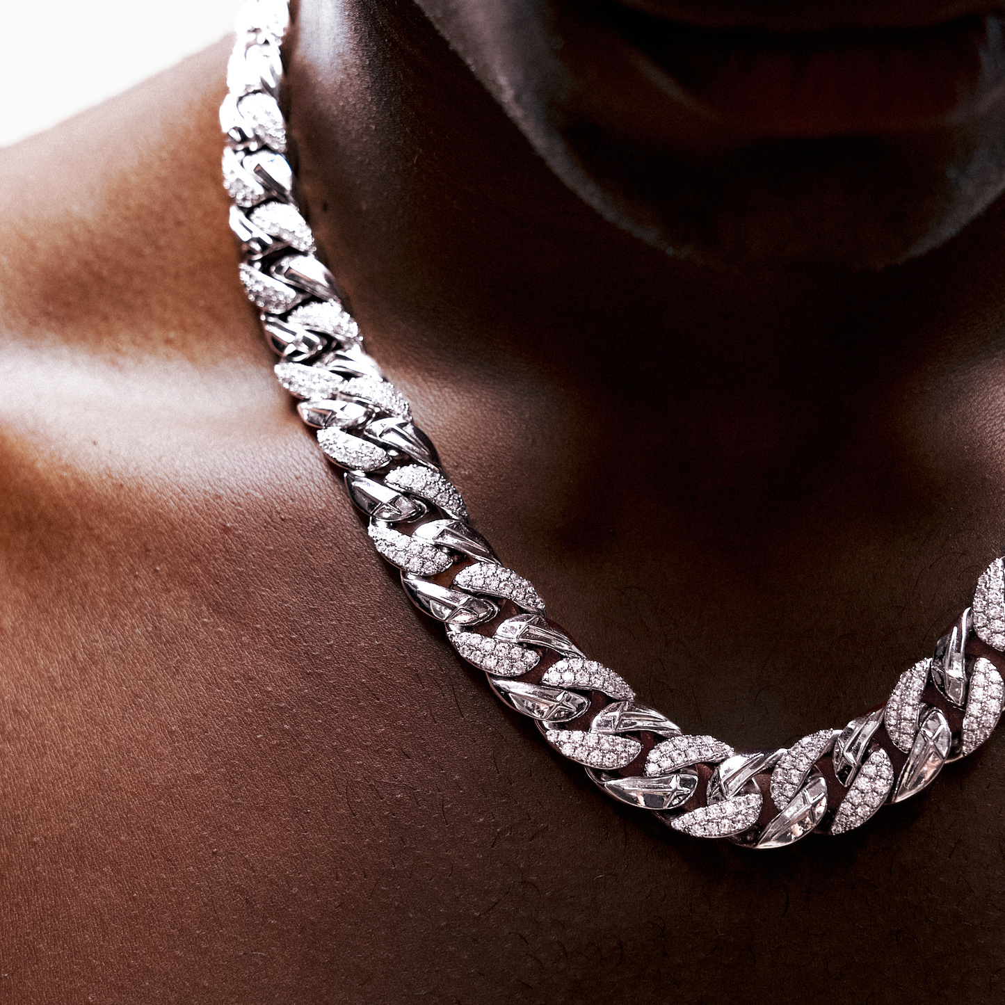 Chaîne Iced Icon Cuban link 15mm 1/2 Argentée