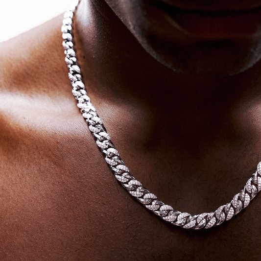Iced Icon Cuban Link Chain 8mm 1/2 Silver