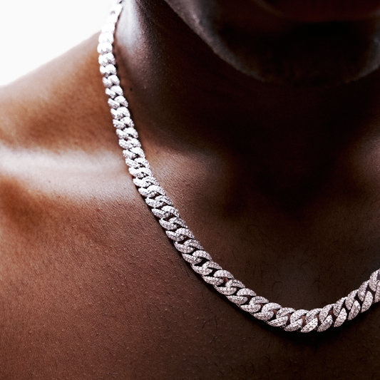 Iced Icon Cuban Link Chain 8mm Silver
