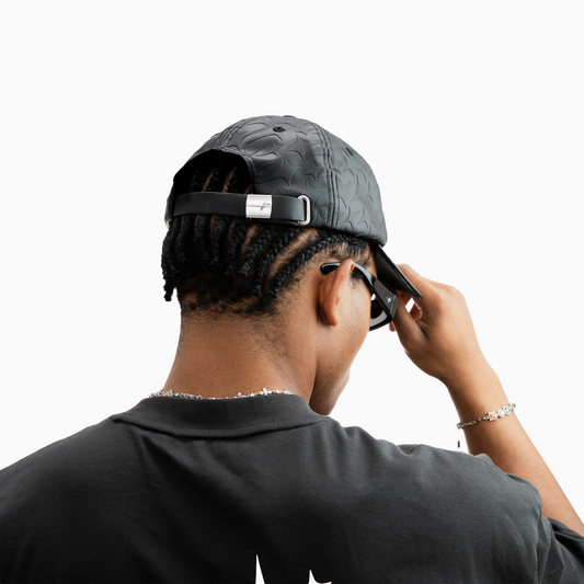 Leather Monogram Cap - Black