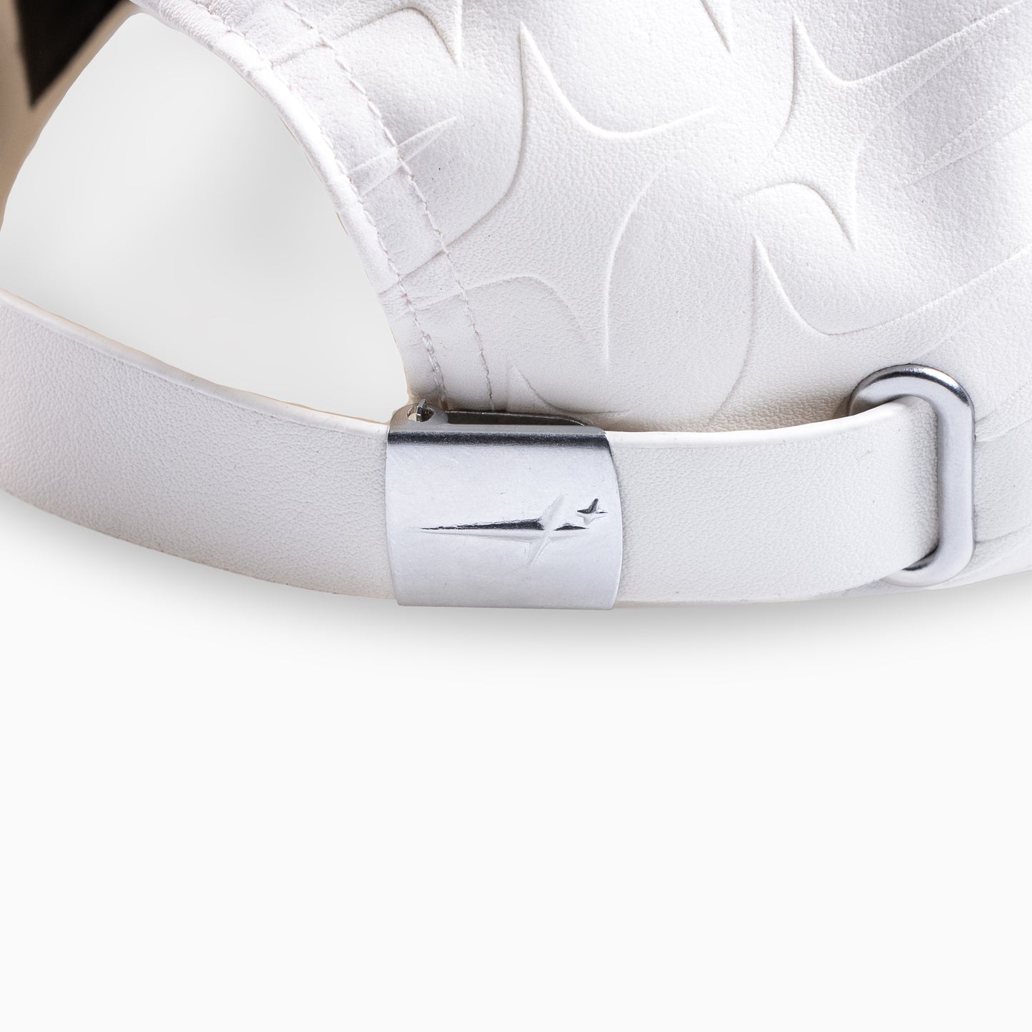 Leather Monogram Cap - White