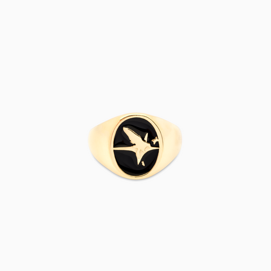 Eagle signet ring gold