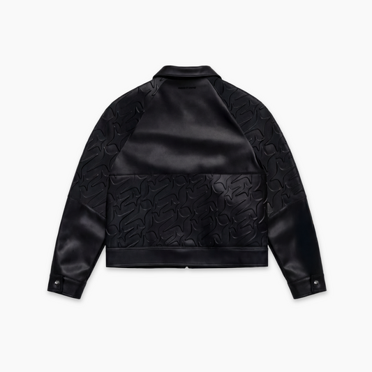 Leather Jacket Monogram - Black & Moissanite