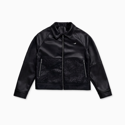 Leather Jacket Monogram - Black & Moissanite
